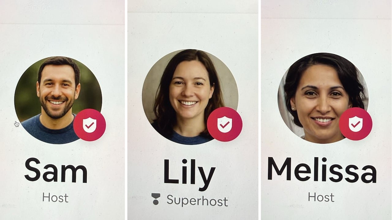 A composite photo showing three individuals smiling.